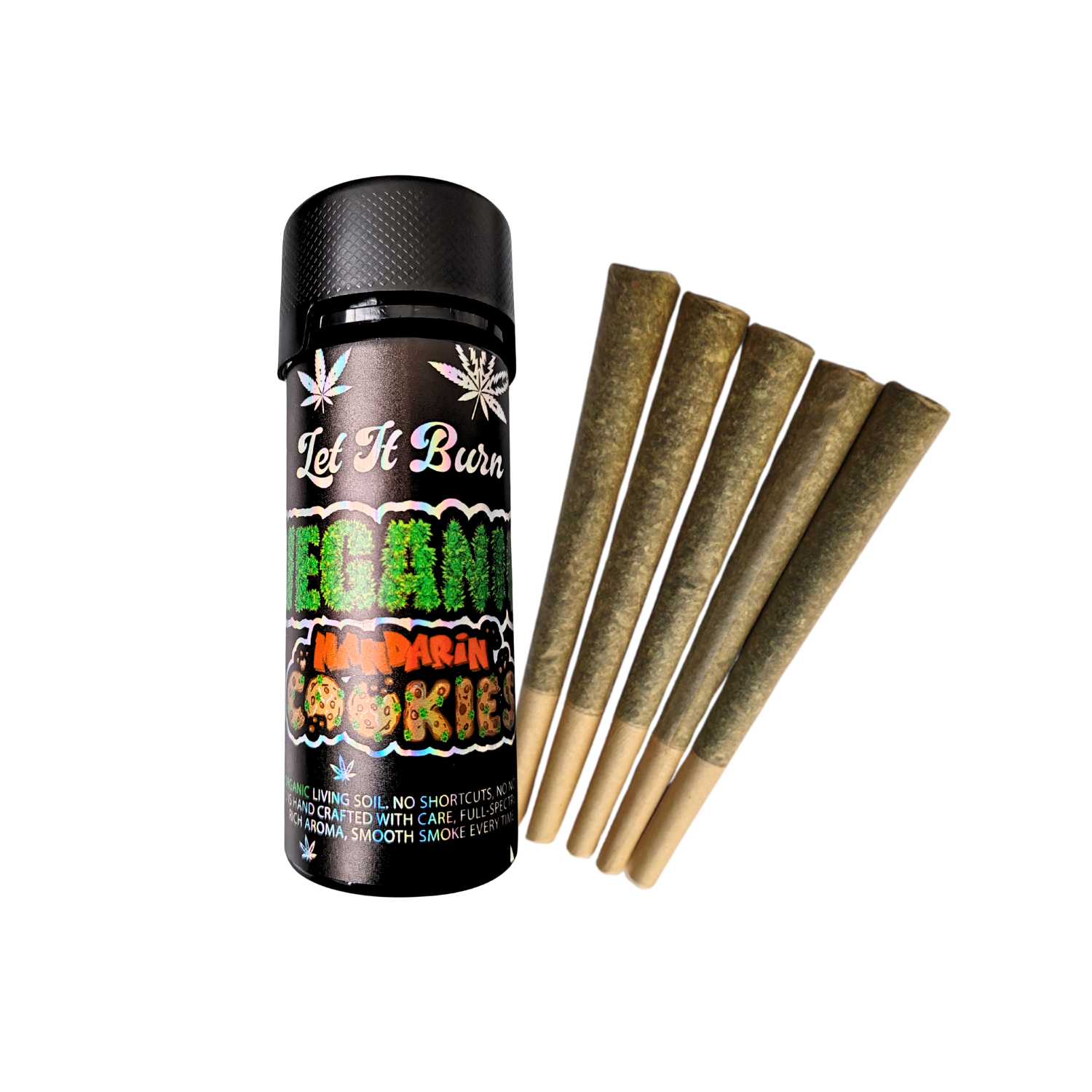 Azishe Mandarin Cookies Veganic Pre-Rolls (5-Pack) Living Soil Premium Craft