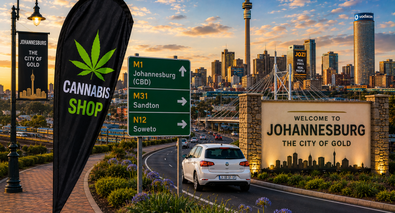 Cannabis shop delivery across Johannesburg, Gauteng — Amazol same-day courier and Maboneng collection point
