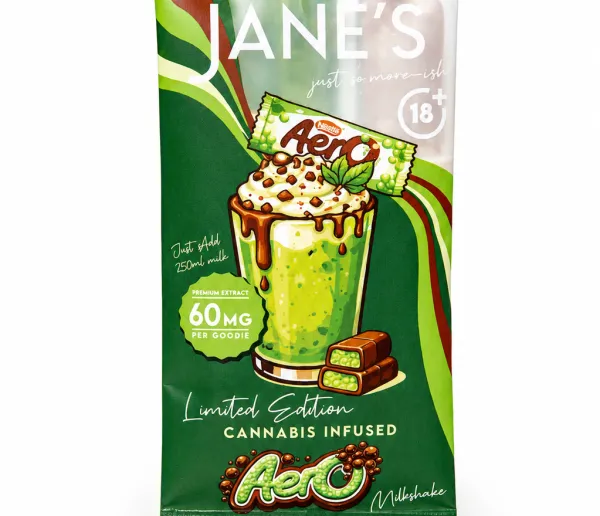 Jane's Edibles limited edition Aero cannabis infused milkshake sachet 60mg THC