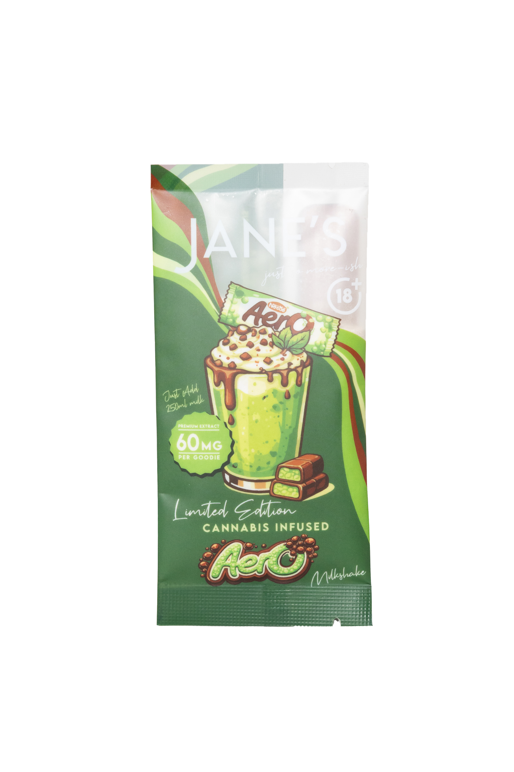 Jane's Edibles Oreo Milkshake sachet containing 60mg THC
