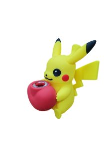 Pikachu Silicone Bong in yellow, three-quarter side view