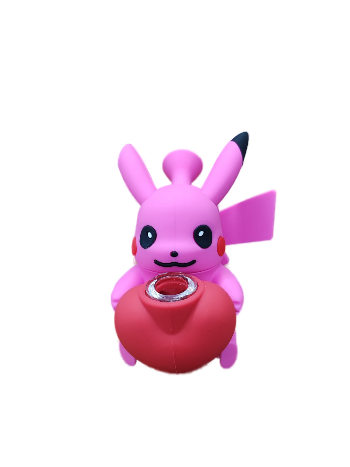 Pikachu Silicone Bong in pink, front view