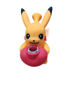 Pikachu Silicone Bong in orange, front view
