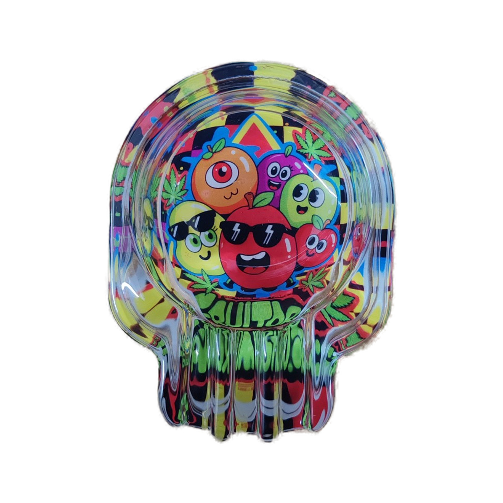 Fruitors Cool Fruit Crew skull glass ashtray