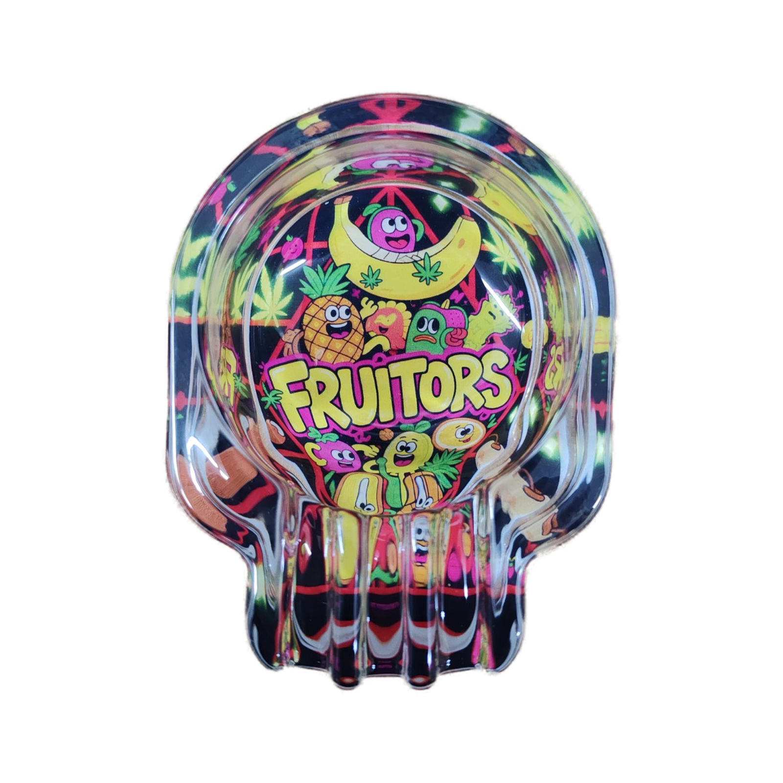 Fruitors Midnight Banana skull glass ashtray