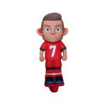 Ronaldo No. 7 football player silicone bong, front view in red number 7 kit