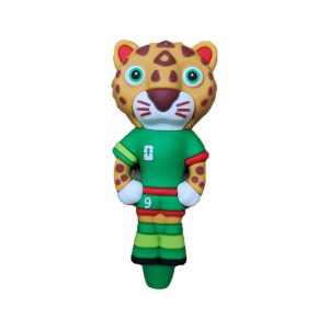 Zayu No. 9 leopard football silicone bong, front view in green kit
