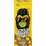 Gorilla Rolling Stars Juicy Pineapple hemp wrap pack, front