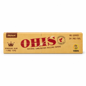 01 OHIS Brown Kingsize Slim Rolling Papers - Main Closed Pack OHIS Brown Kingsize Slim Rolling Papers closed pack front view